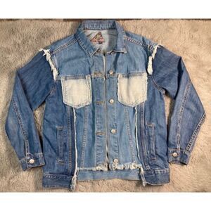S8 signature eight distressed denim patched up jacket